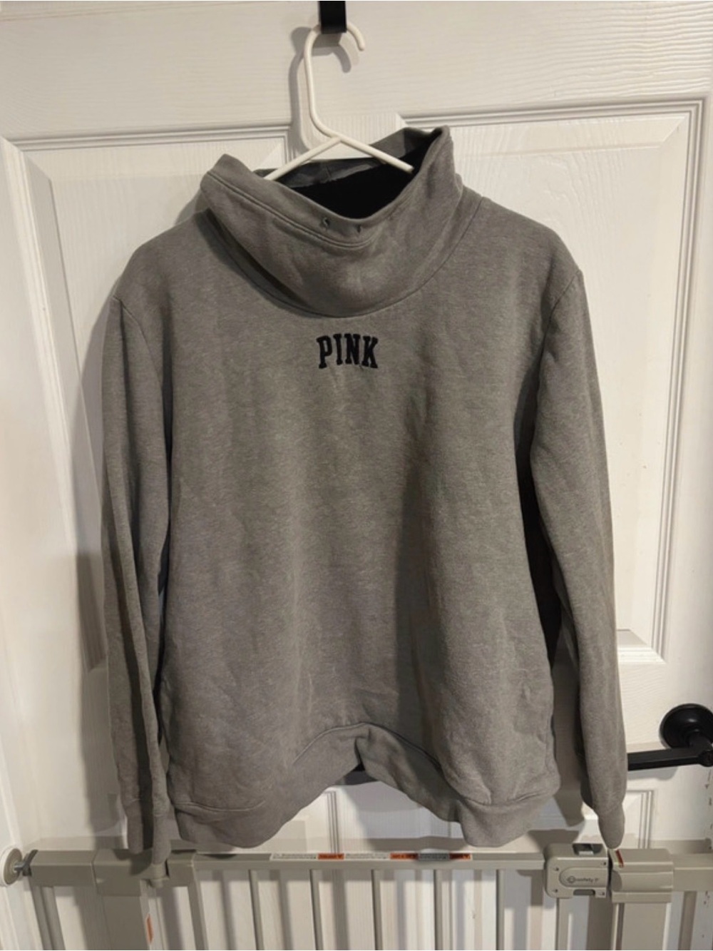 PINK Victoria's Secret Gray Funnel Cowl Neck Sweatshirt